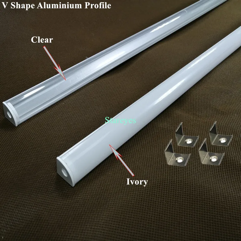 U V Shape 50cm LED Strip Aluminum profile AL Channel Holder Corner Connector Light Bar Kitchen Lamp tape trough Groove | Освещение