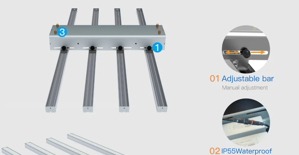 

600W Quantum Board ,Full Spectrum Led Grow Light Plant Bar ,Waterproof with High Efficiency 1.8umol/J for commercial growing