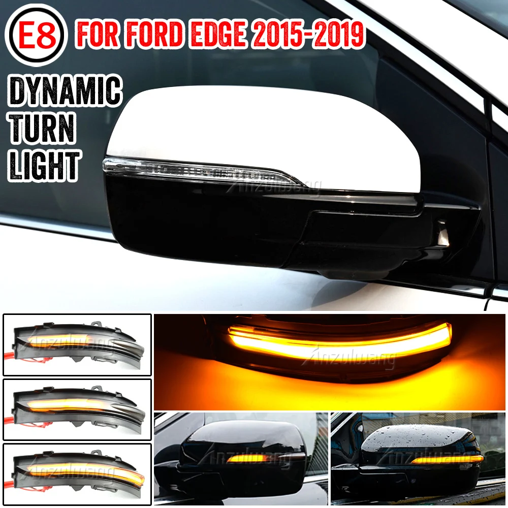 

2Pcs LED Turn Signal Light For-Ford Edge EDGE 15-19 Dynamic Side Rearview Mirror Blinker Indicator
