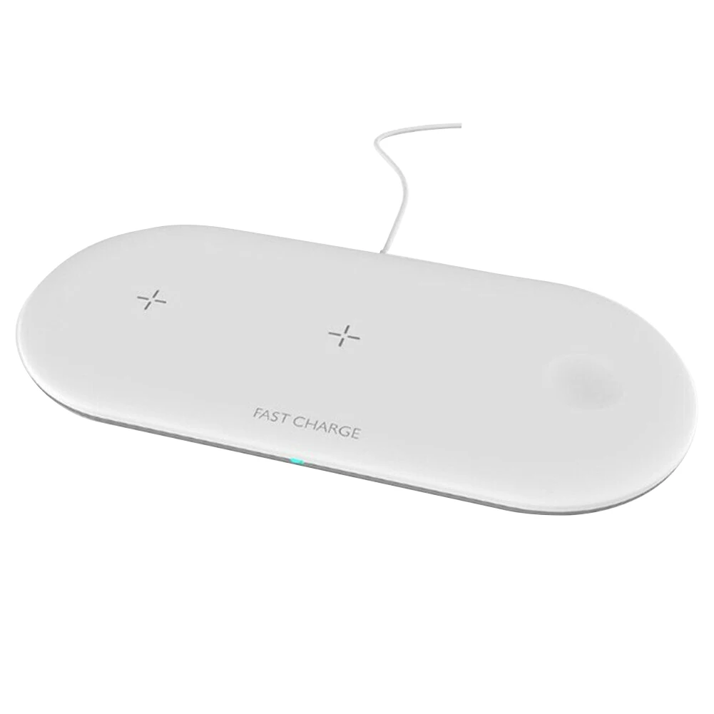 

3 In 1 Home Pad Watch Non Slip Portable Fast Practical Wireless Charger LED Indicator Qi Thin Desktop For IPhone X 8