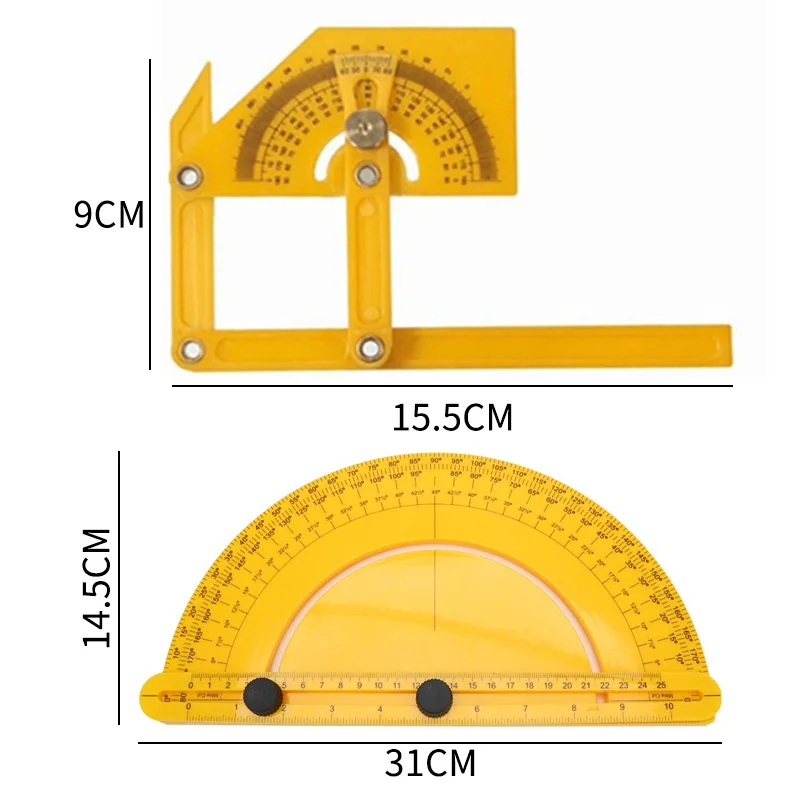 

Protractor and Angle Finder Woodworking Measurement Tool 0 to 180 Woodworking Angle Ruler Plastic Protractor Tools Utilities