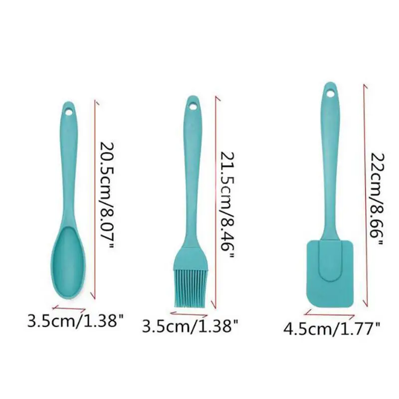 3 шт. набор силиконовых шпателей ложка-кисточка кухонная утварь инструментов