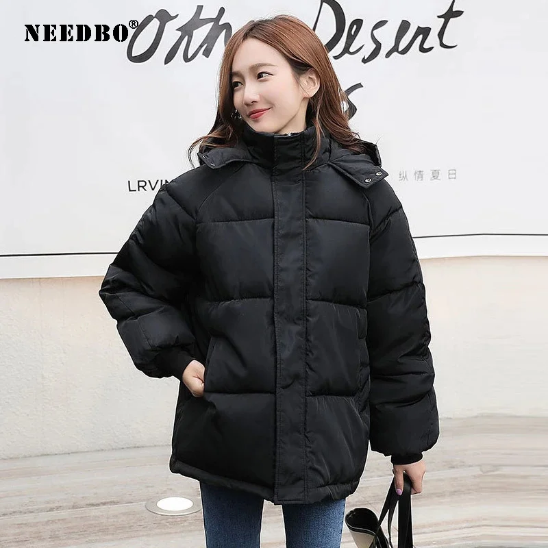Winter Jacket Women Casual Warm Hooded Parka Coat Office Lady 2020 Solid Cotton Cotton-padded Jacket Oversize Puffer Jacket