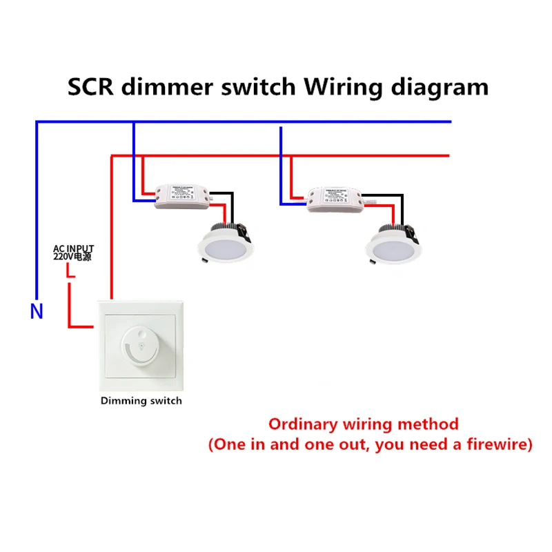 LED SCR dimmer switch downlight spotlight incandescent lamp type 86 adjustable brightness dimmer