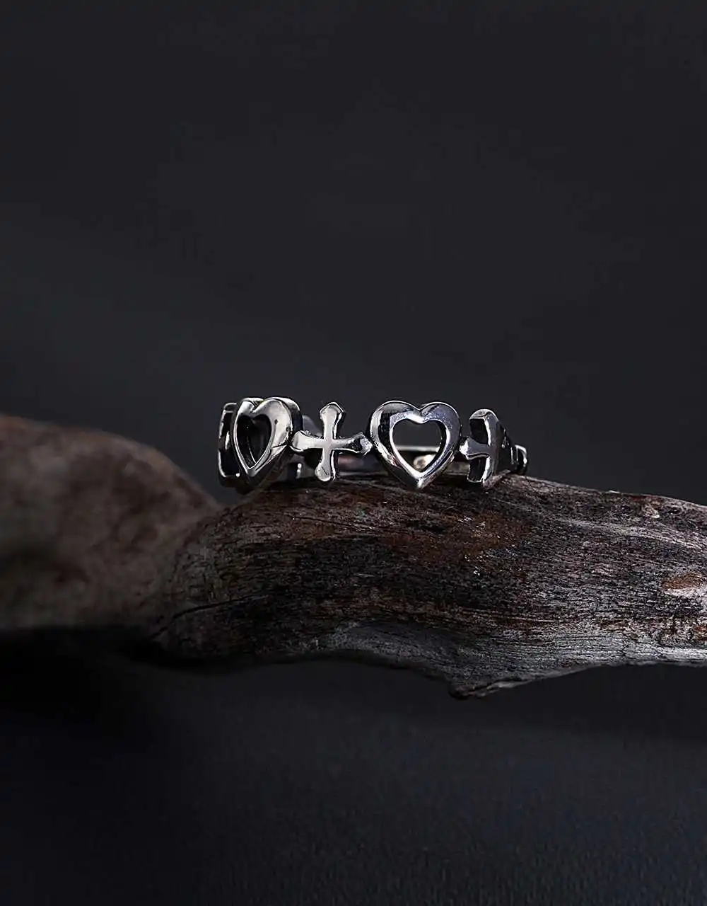 

Simple Love Cross Shape Ring 925 Sterling Silver for Women Ring Unisex Couple Adjustable Size Ring Party Jewelry