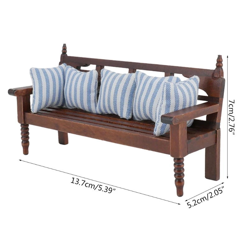 

1/12 Mini Dollhouse Miniature Accessories Sofa Cushion Model House Furniture Pretend Play Toy