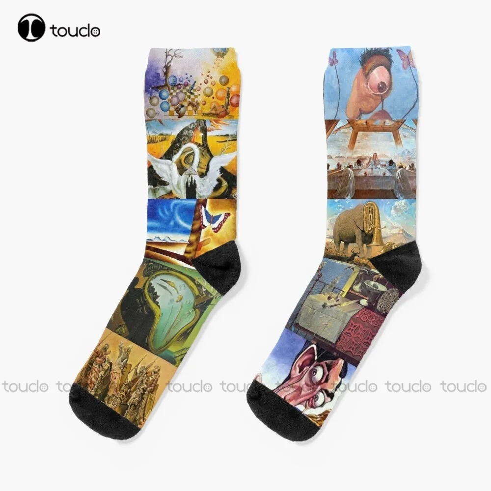 Salvador Dali Socks Slipper Socks For Women Personalized Custom Unisex Adult Teen Youth Socks 360° Digital Print Funny Sock
