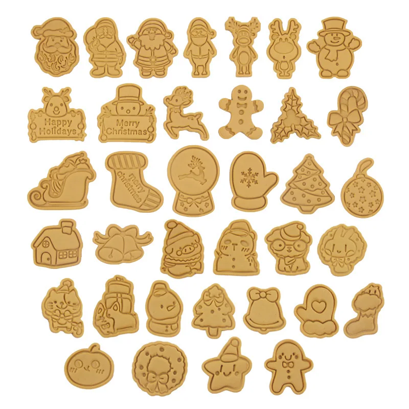 Рождественская мультяшная форма для печенья 3D из АБС-пластика выпечки