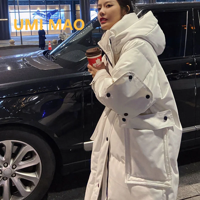 2021umi Mao Korean Fashion Women's Midlength Thick Down Jacket Winter Tooling Padded Overtheknee Quilted Coat Yk