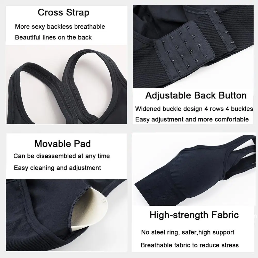 Peeli бесшовный спортивный бюстгальтер с открытой спиной Топ для женщин спортивная