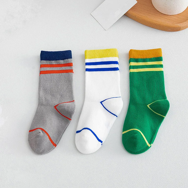 

3pairs/set Fashion Colorful Children's Socks Cotton Socks for Boy Striped Casual Socks for Children Girls Kids Sport Socks 1-8Y