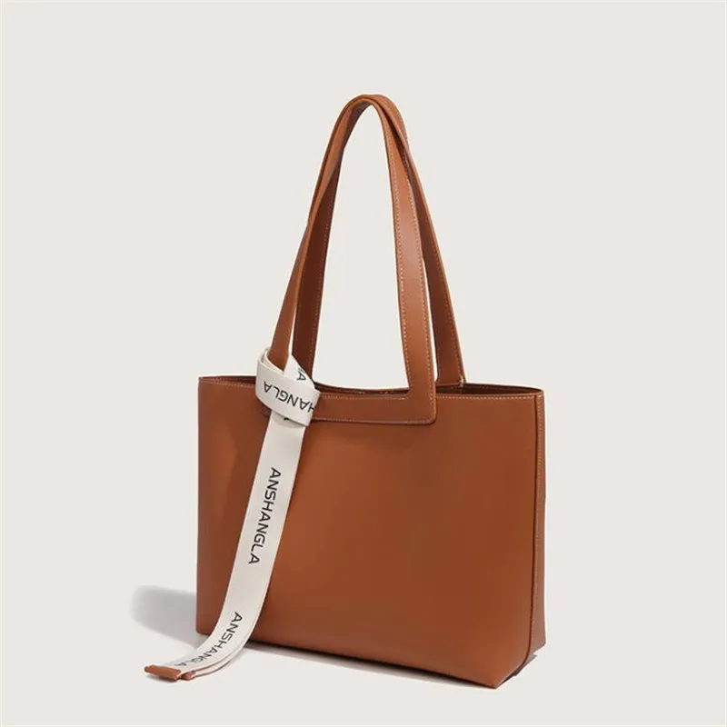 

2021 New Autumn and Winter Women's Tote Bags, Large-Capacity Shoulder Bags, Soft Leather, All-Match Simple Style Messenger Bags,