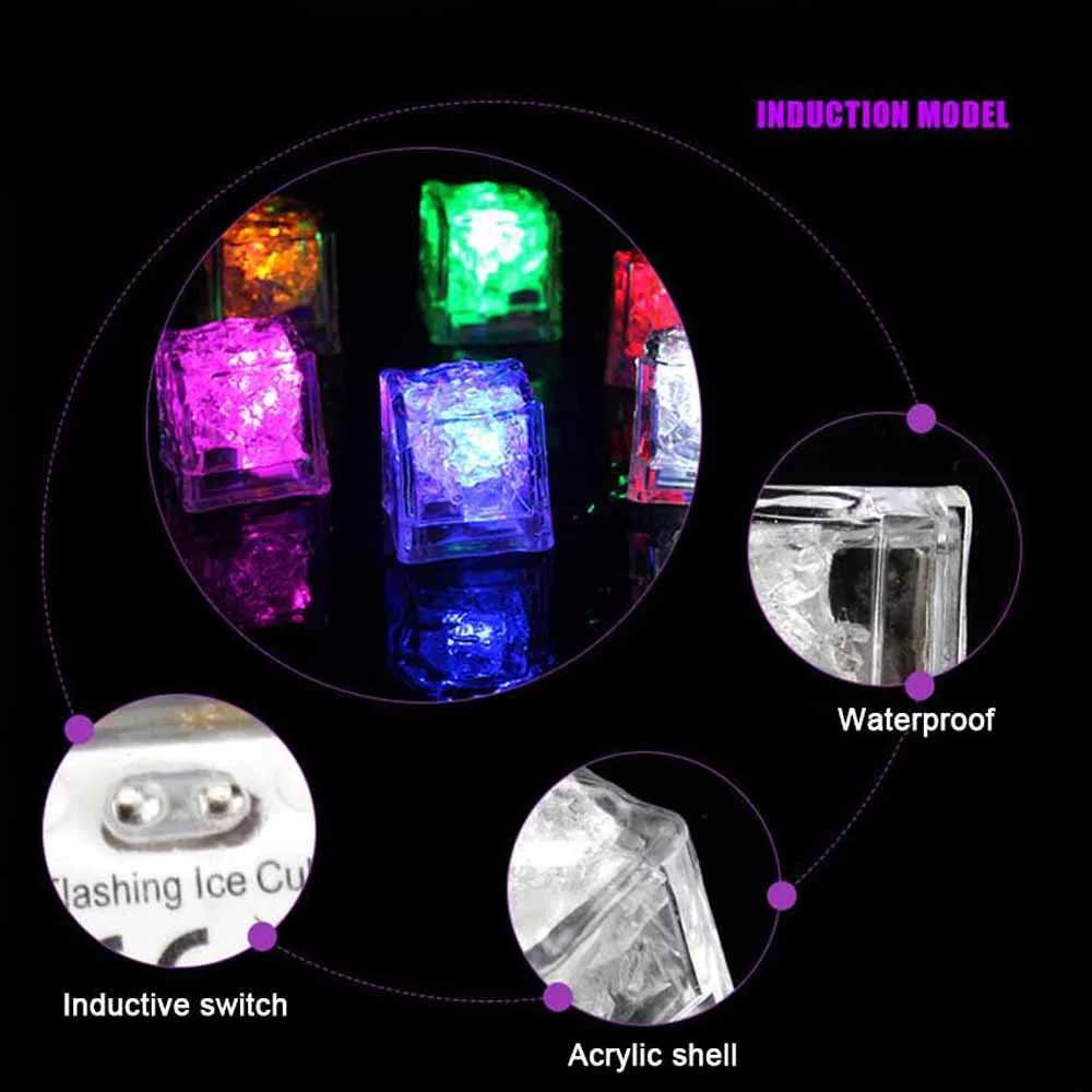 Светодиодный кубик льда светильник разноцветный меняющий Декор жидкий сенсор