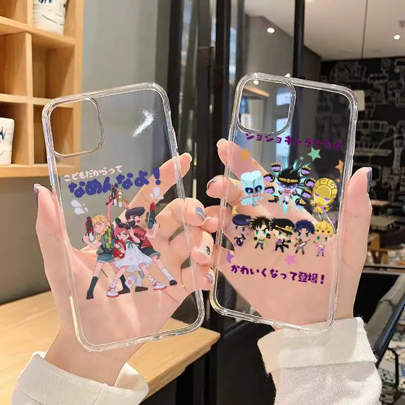 

JoJos Bizarre Adventure anime Phone Case Transparent soft For iphone 5 5s 5c se 6 6s 7 8 11 12 plus mini x xs xr pro max