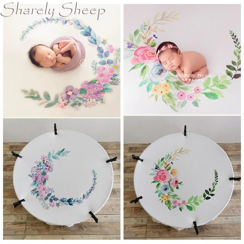 Тканевые фоны для фотосъемки новорожденных с акварелью|Шапки и кепки| |