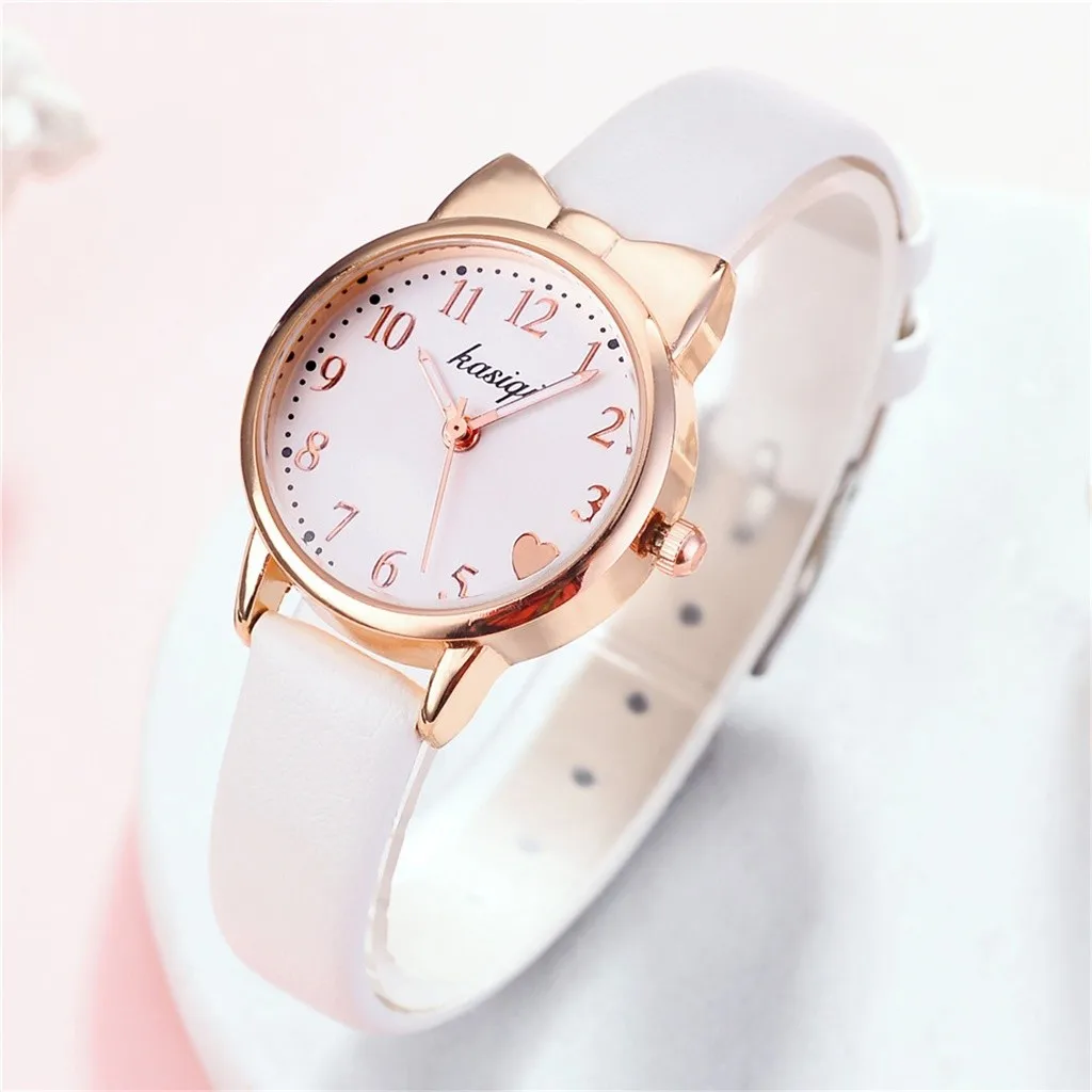 Женские наручные часы reloj mujer женские с кошачьими ушками студенческие ремешком