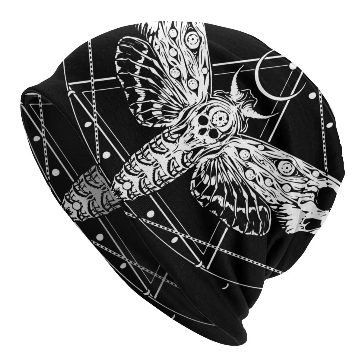 

Surreal Death Moth Silence of the Lambs Gothic Goth Caps Ski Skullies Beanies Hats Female Thermal Elastic Bonnet Knitting Hats