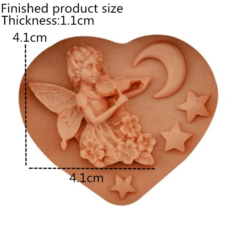 3D Ангел девочка Луна игра скрипка плесень украшение для торта Кухня инструмент