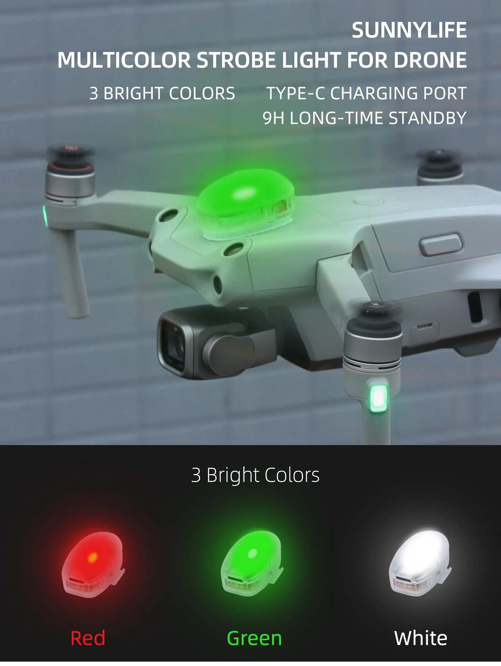 Новинка стробоскоп для дрона DJI Mini 3 pro /2/AIR 2S/DJI FPV/MAVIC 2 защита от столкновений