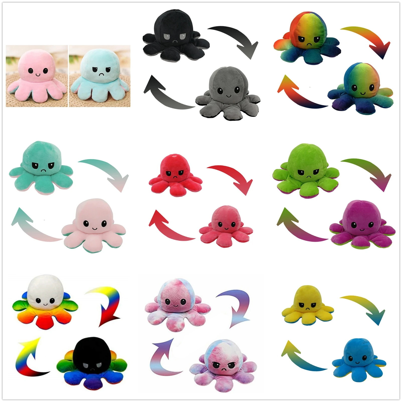 

Doll Stuffed Emotional New Flip Plush supplies Home Stuffed Flip supplies Double-sided Home Toy Kids pulpo Octopus Crossing