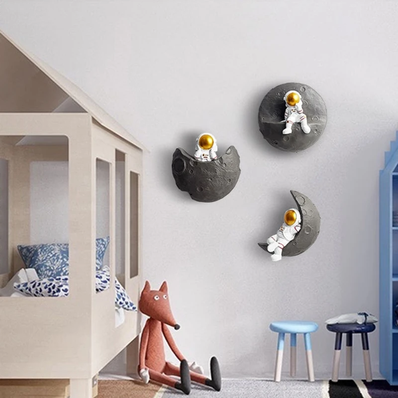 Скандинавская креативная 3D статуэтка астронавта и Луны из смолы подвесная