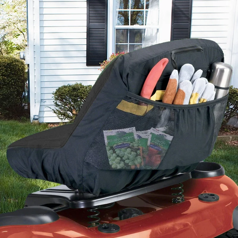 new universal riding lawn mower tractor seat cover padded comfort pad storage pouch medium free global shipping