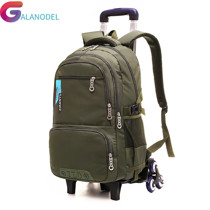 

Рюкзак на колесиках для мальчиков и девочек, детская Водонепроницаемая школьная сумка на колесиках, детский съемный ранец для багажа