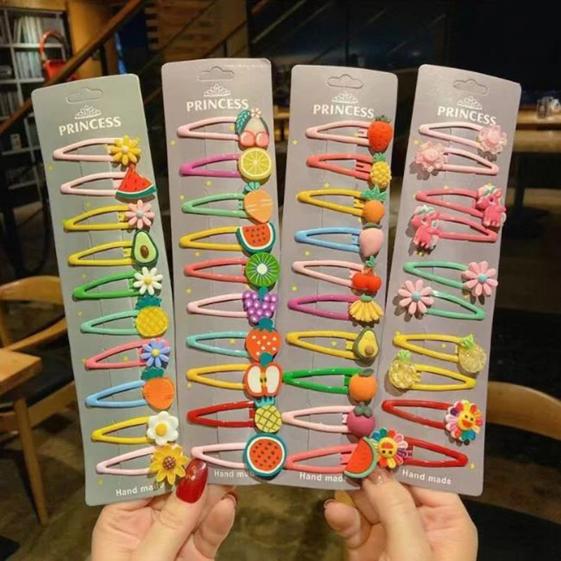 Милые заколки для девочек мультяшные животные фрукты 5 см детские волос