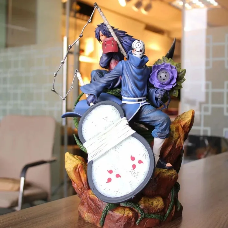 Экшн фигурка Наруто Учиха Мадара Обито 380 мм аниме ПВХ Модель игрушки