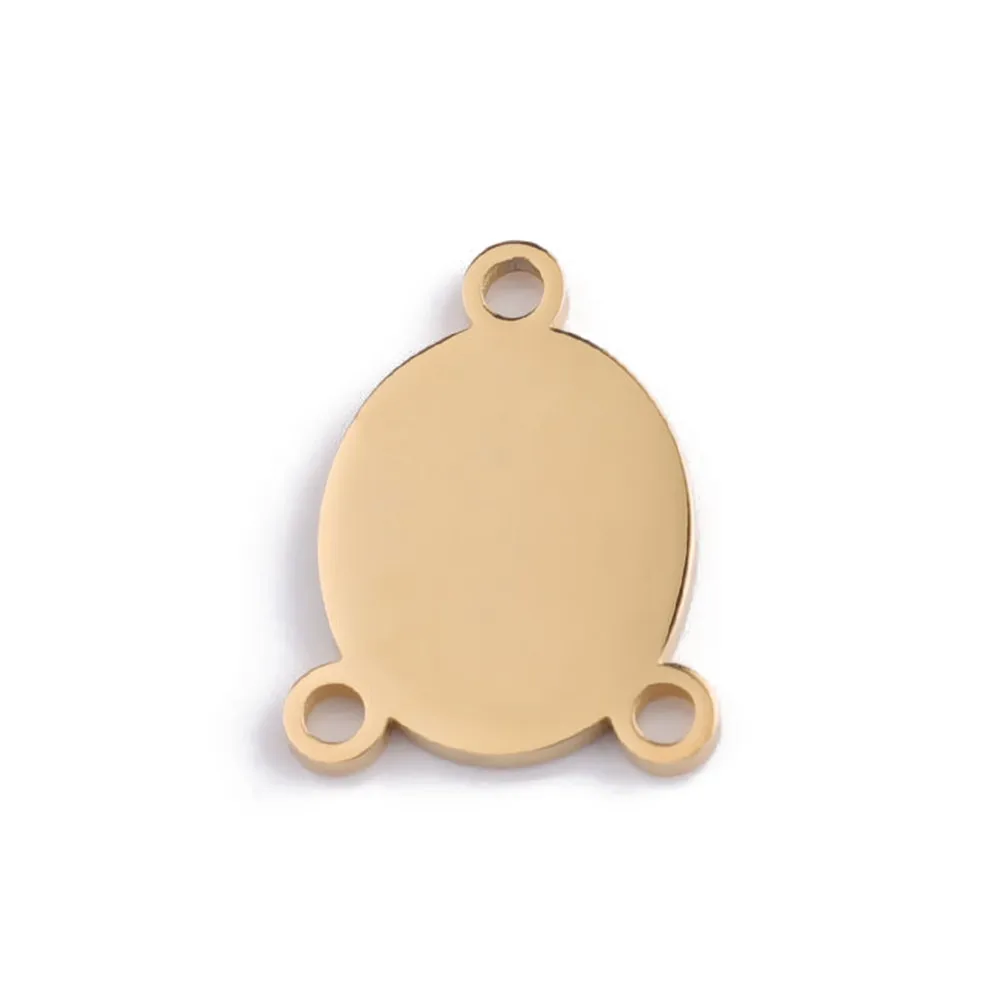 Круглые Подвески из нержавеющей стали с тремя отверстиями 5 шт./лот пустые