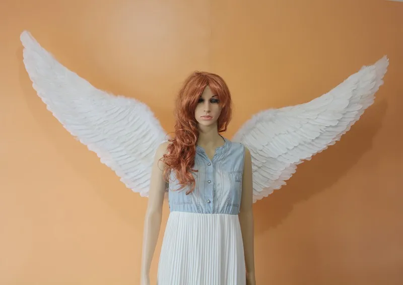 Оригинальные удивительные Белые Черные крылья с ангельскими перьями для косплея