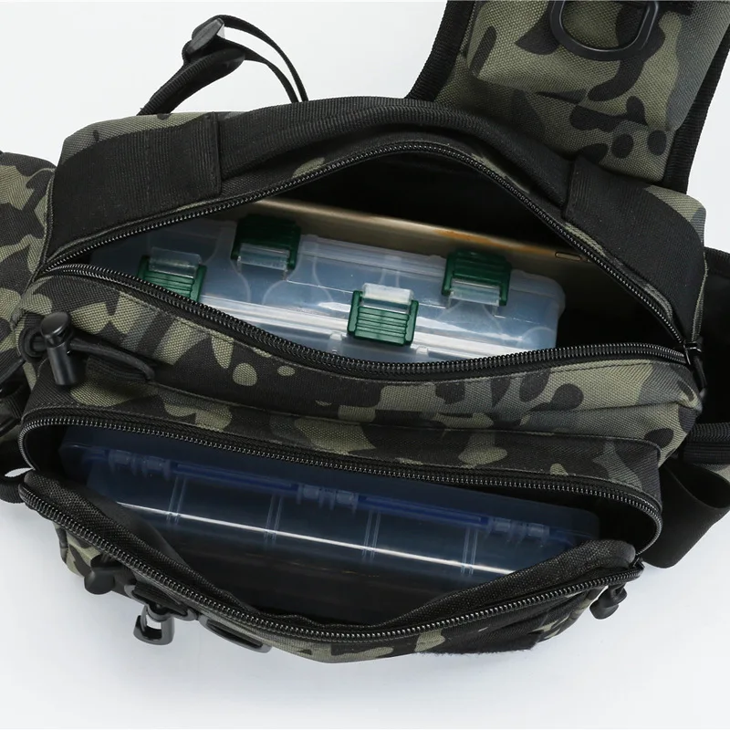 

Multifunctional lure bag waterproof large-capacity fishing bag outdoor military fan camouflage tactical bag travel bag