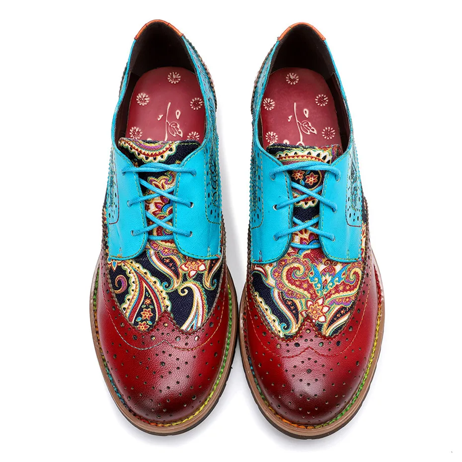 Женские туфли-оксфорды на платформе винтажные туфли из натуральной кожи плоской