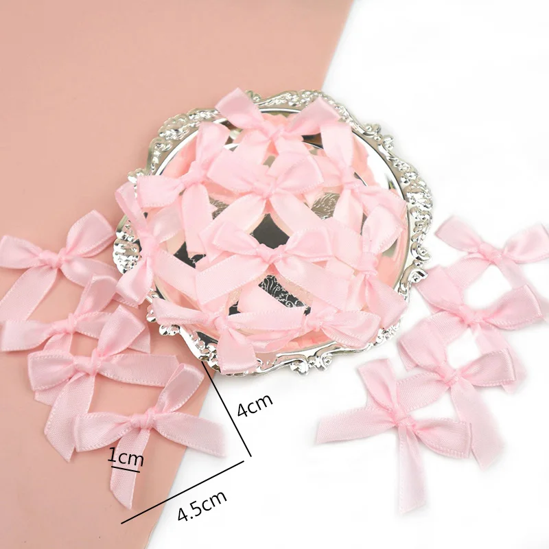 

100Pcs Handmade Satin Ribbon Bowknots DIY Craft Supplie Underwear Sewing Decor Candy Gifts Packing Bows Headwear Accessories