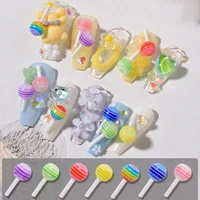 30pcs mix colors cute lollipop candy mini nail art decorations 3d 4mm6mm diy nail accessories charm cartoon manicure accessories