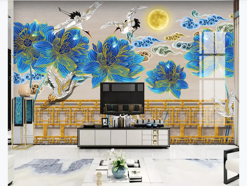 Пользовательские 3D фото обои роспись новый китайский чернильный рисунок Лотос