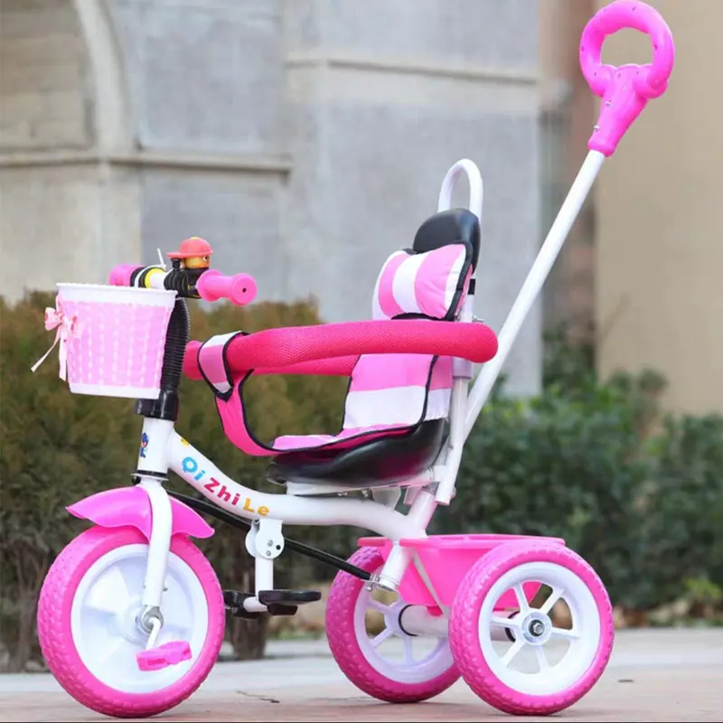 Детский трехколесный велосипед нескользящая шина складная педаль детский с