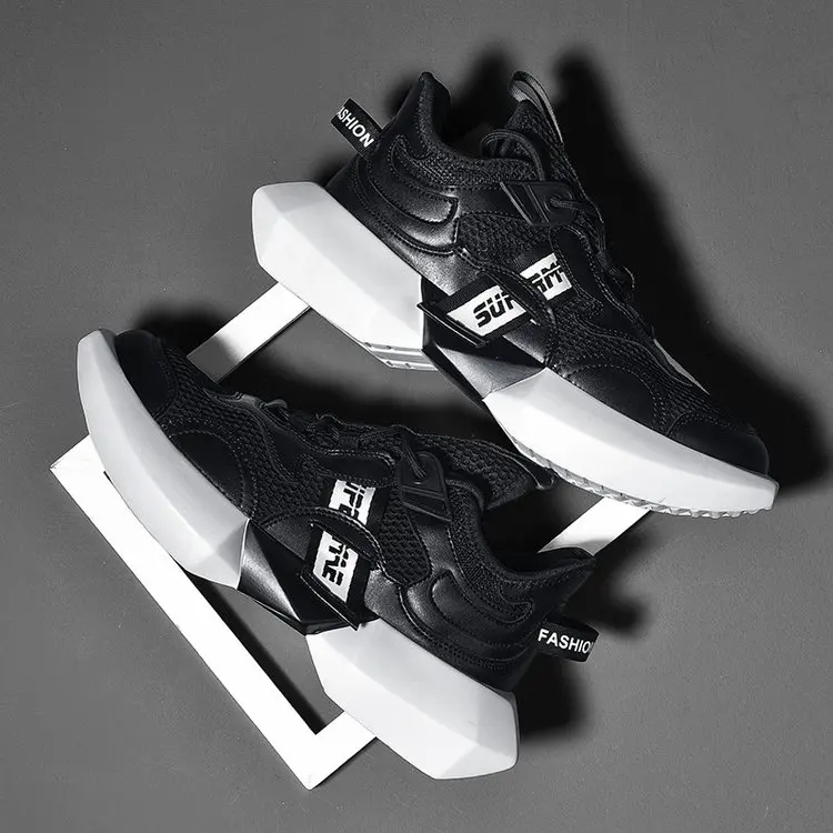 Мужские массивные кроссовки Сезон весна-осень Модные высокие на толстой подошве