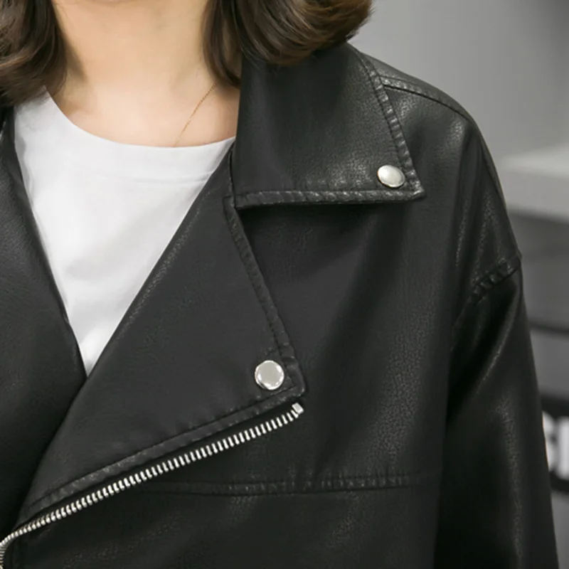 Куртка Sungtin женская из ПУ кожи винтажная свободная уличная одежда в стиле панк