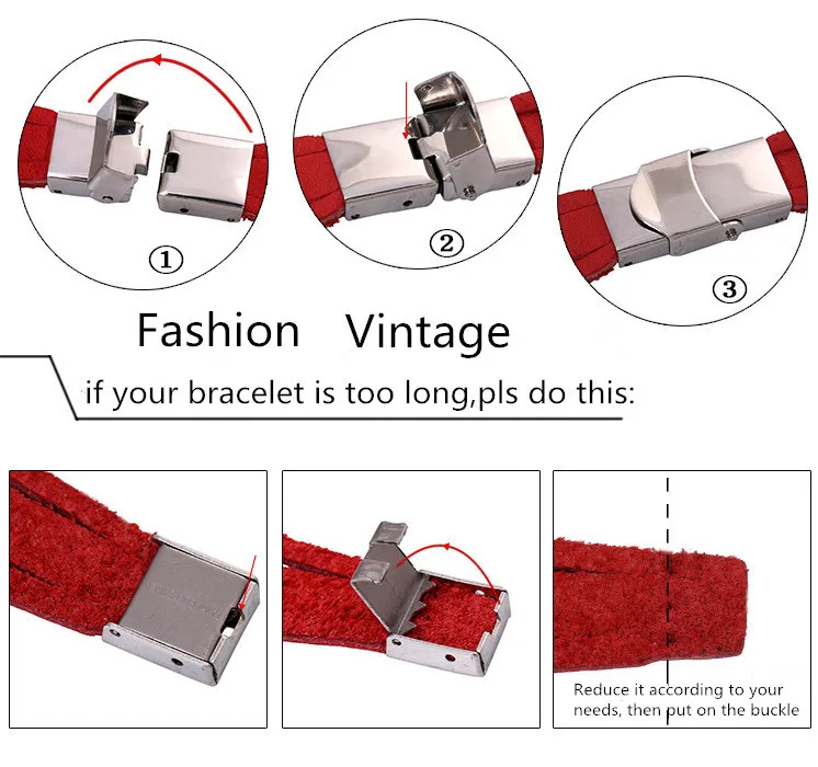 Модный винтажный Браслет-манжета в стиле ретро из натуральной кожи с пряжкой