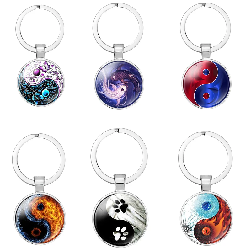 Новый Китай Тай Чи сплетни Инь Ян Кот брелок в форме рыбы хрустальные очки