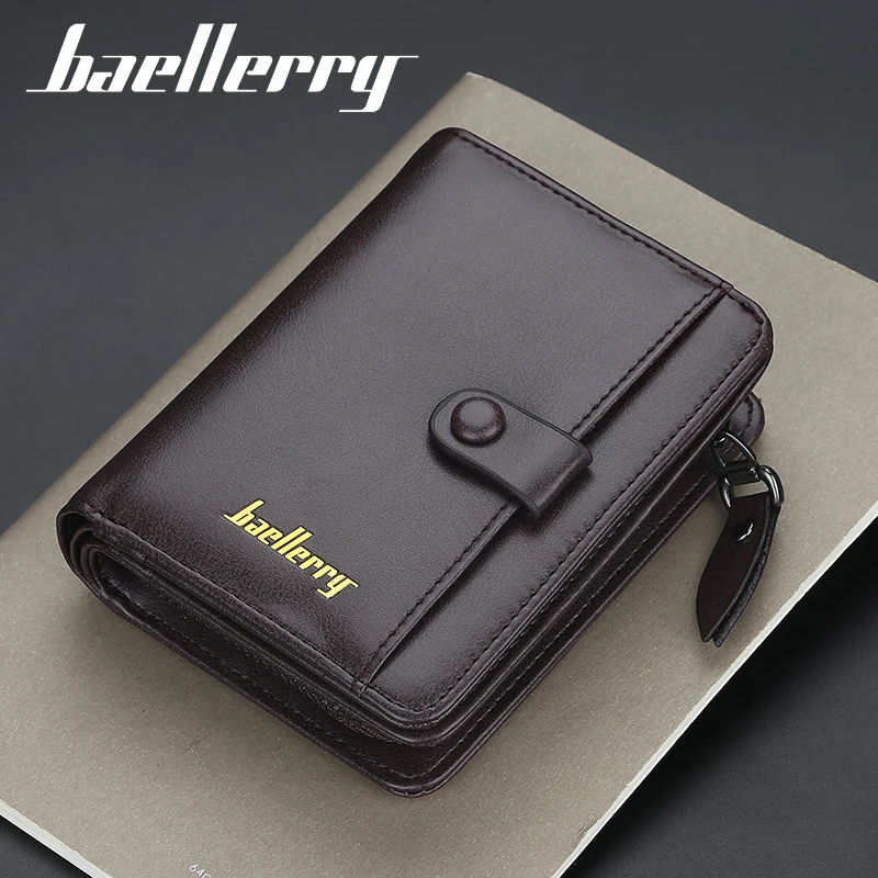 Знаменитые мужские кошельки baellerry модный трехслойный кошелек на молнии карман для монет кошелек PU мужской бумажник из натуральной кожи высококачественный держатель для карт