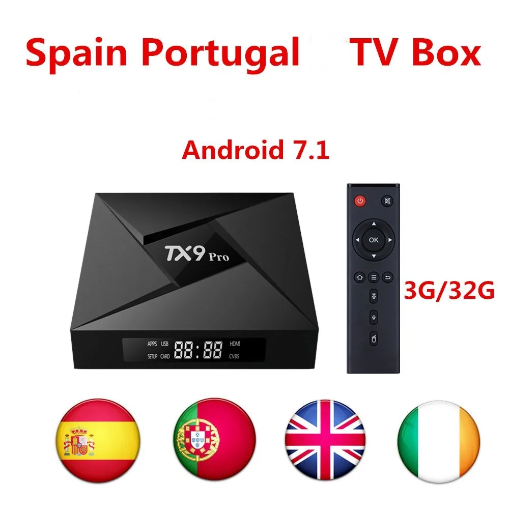 TX9 PRO IP ТВ коробка Android 7 1 Amlogic s912 лучший iptv испанский Европа Португалия Турция