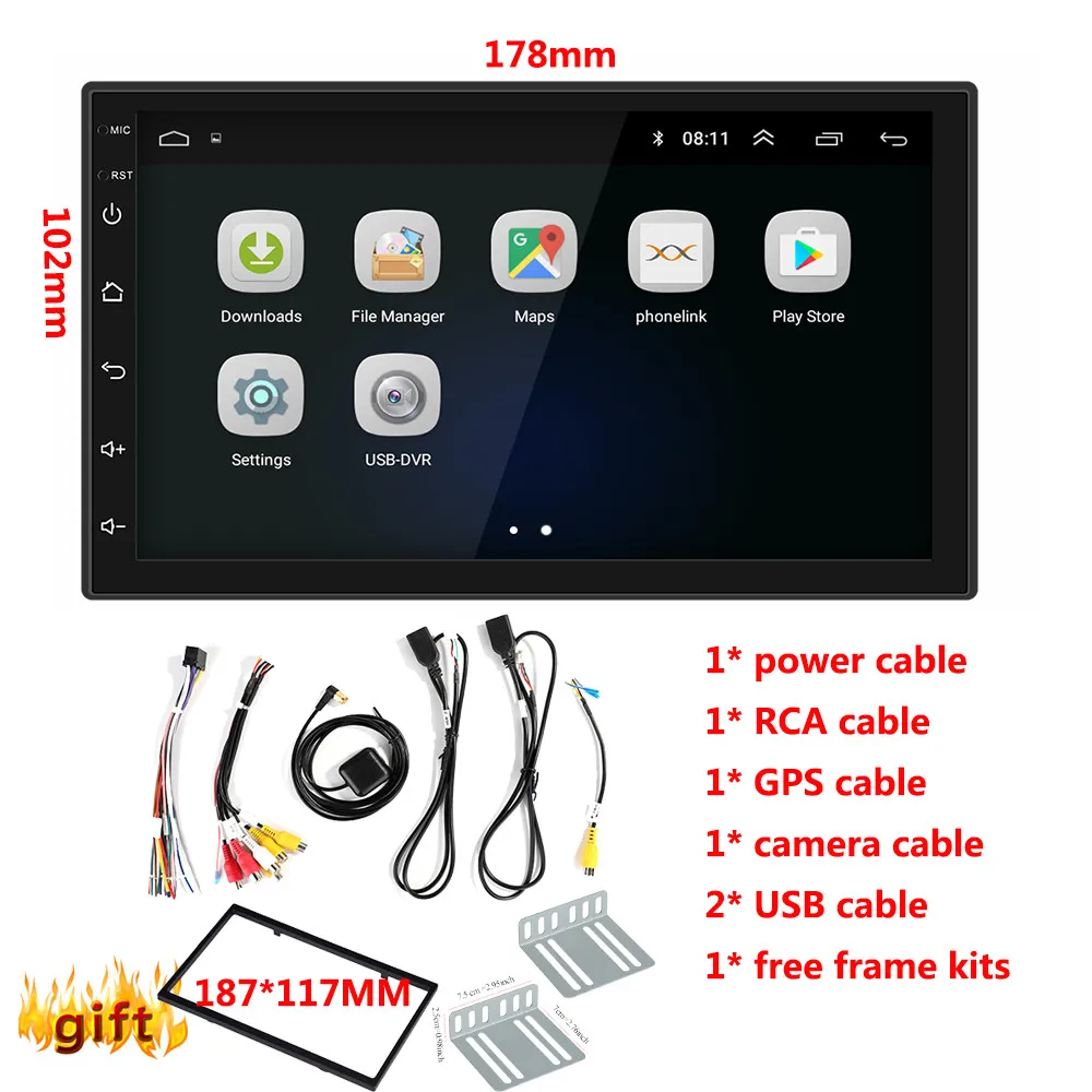 Автомагнитола 7 '' мультимедийный MP5 плеер GPS навигация камера Bluetooth стерео