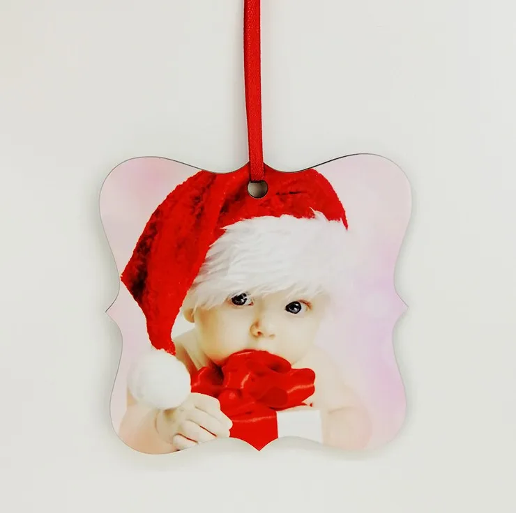 Factory Price!!! 100pcs/Lot Sublimation Blank Christmas Decoration Pendant MDF Two-sided Printing DIY gifts Heat Transfer