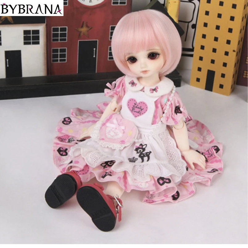 Bybrana 1 шт. розовые волосы из высокотемпературного волокна 1/3 1/4 1/6 1/8 BJD парик для
