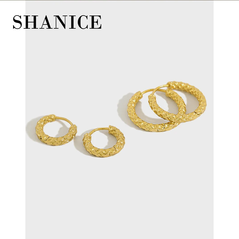 Женские серьги кольца SHANICE из 100% стерлингового серебра 925 пробы круглые петли