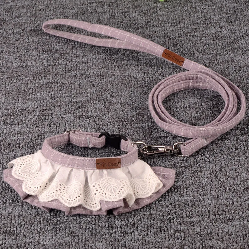 

Dog Leash Set Cat Saliva Towel Bib Suitable for Yorkshire Teddy Bichon Small Dog Four Seasons Hand-washable Pet Accessories