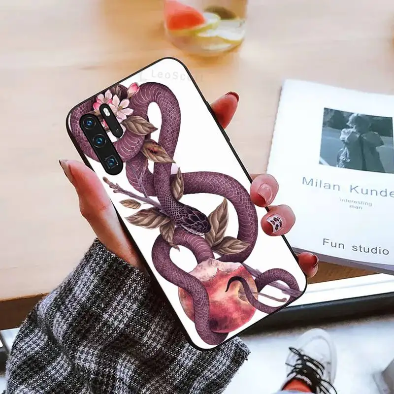 

horror Snake rose flower article Phone Case For Huawei honor Mate P 9 10 20 30 40 Pro 10i 7 8 a x Lite nova 5t