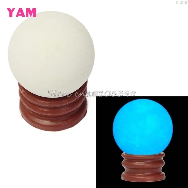 Изящный светящийся в темноте шар из кварцевого хрусталя 3 5 см 60 г + основа синего